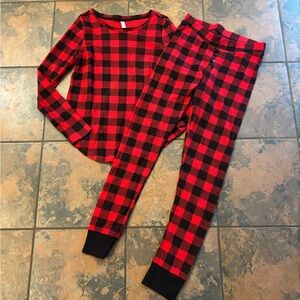 🌸Red and Black Plaid Pajamas set